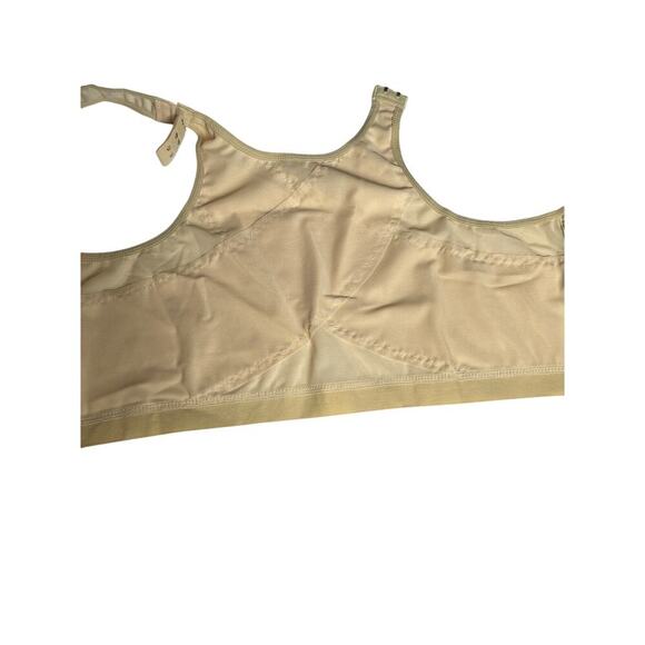 Beige Front Closure Bra 4XL | Wireless‎ Comfort Support | Nylon Spandex - Picture 8 of 11